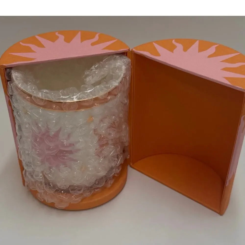 Anthropologie Leo Zodiac Candle Vessel Orange Ceramic Astrology Decor Box
